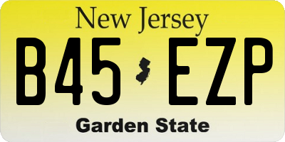 NJ license plate B45EZP