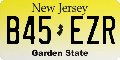 NJ license plate B45EZR