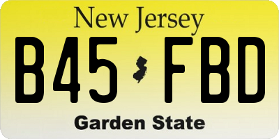 NJ license plate B45FBD