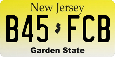 NJ license plate B45FCB