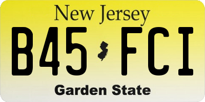 NJ license plate B45FCI