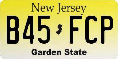 NJ license plate B45FCP