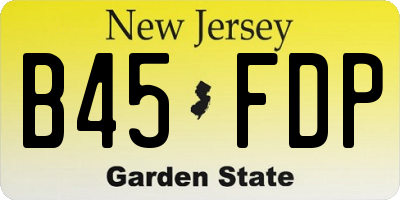 NJ license plate B45FDP