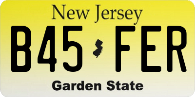 NJ license plate B45FER