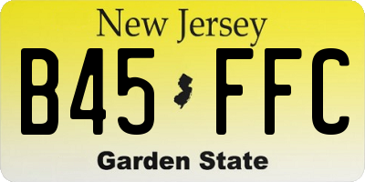 NJ license plate B45FFC