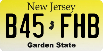 NJ license plate B45FHB