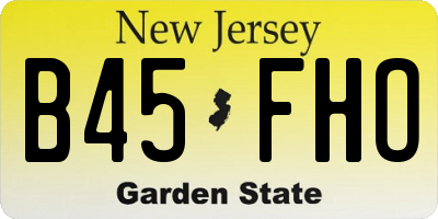 NJ license plate B45FHO
