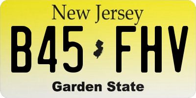 NJ license plate B45FHV
