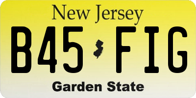 NJ license plate B45FIG