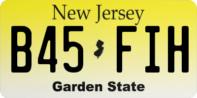 NJ license plate B45FIH