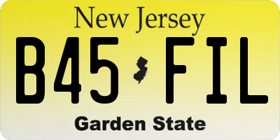 NJ license plate B45FIL