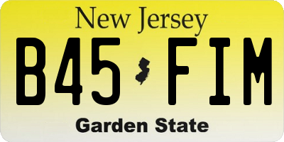 NJ license plate B45FIM