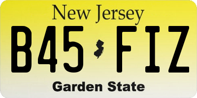 NJ license plate B45FIZ