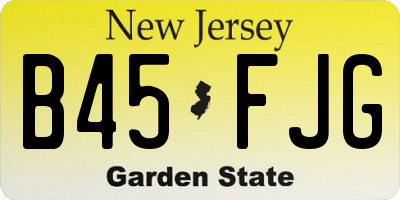 NJ license plate B45FJG