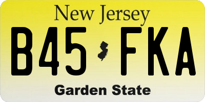 NJ license plate B45FKA