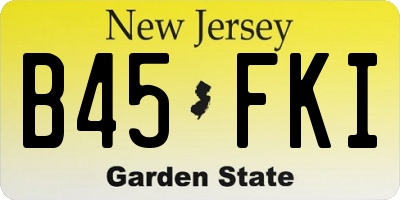 NJ license plate B45FKI