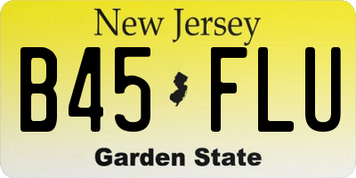 NJ license plate B45FLU