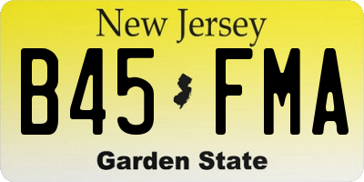 NJ license plate B45FMA