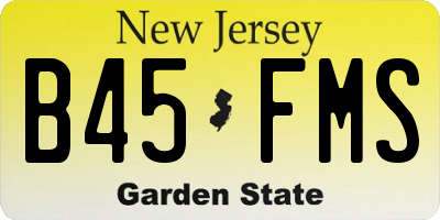 NJ license plate B45FMS