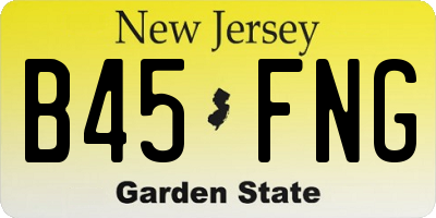 NJ license plate B45FNG