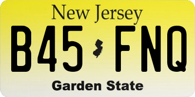 NJ license plate B45FNQ