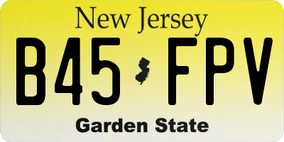NJ license plate B45FPV