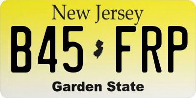 NJ license plate B45FRP