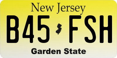 NJ license plate B45FSH