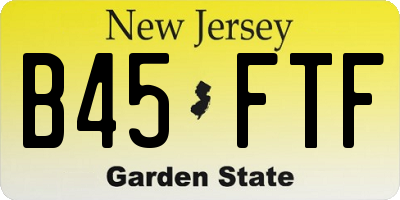 NJ license plate B45FTF