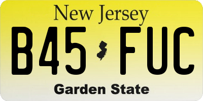 NJ license plate B45FUC