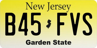 NJ license plate B45FVS