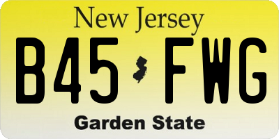 NJ license plate B45FWG