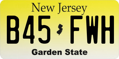 NJ license plate B45FWH