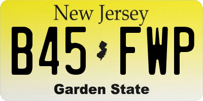 NJ license plate B45FWP