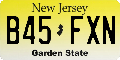 NJ license plate B45FXN