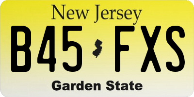 NJ license plate B45FXS