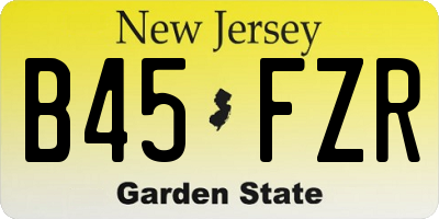 NJ license plate B45FZR