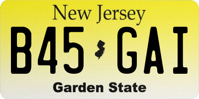 NJ license plate B45GAI