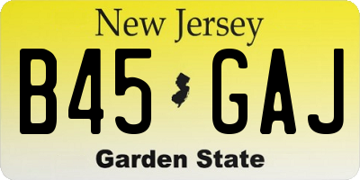 NJ license plate B45GAJ
