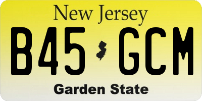NJ license plate B45GCM