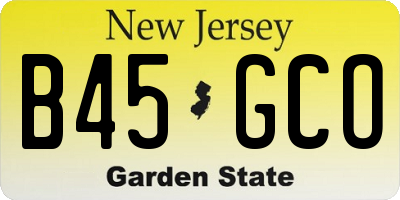 NJ license plate B45GCO