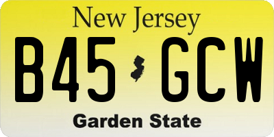 NJ license plate B45GCW