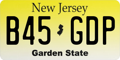 NJ license plate B45GDP