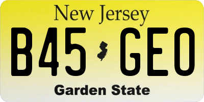 NJ license plate B45GEO