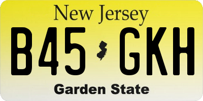NJ license plate B45GKH