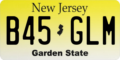 NJ license plate B45GLM