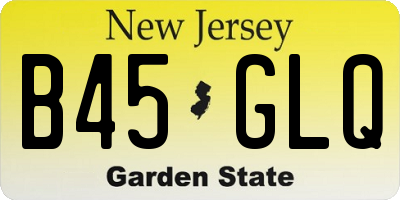 NJ license plate B45GLQ