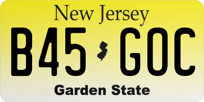 NJ license plate B45GOC