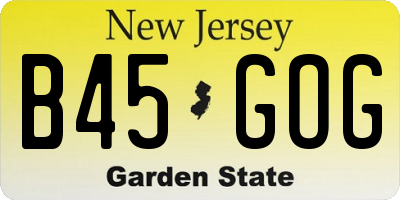 NJ license plate B45GOG