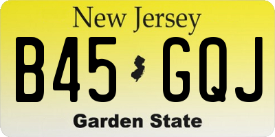 NJ license plate B45GQJ